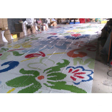 Цветочный узор Стеклянная мозаика настенная плитка (HMP815)
